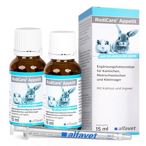 Alfavet RodiCare Appetit | Doppelpack | 2 x 15 ml | Ergänzungsfuttermittel für Kaninchen, Meerschweinchen und Kleinnager | Kann dabei helfen Appetitlosigkeit zu verringern