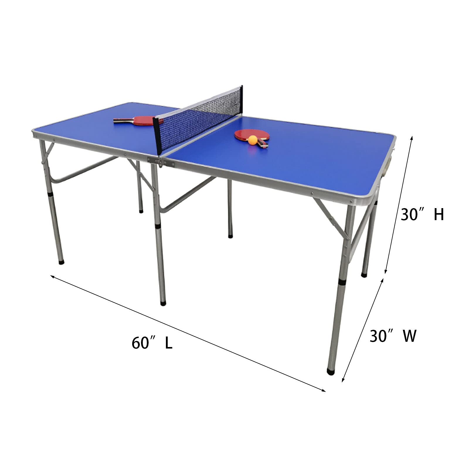 SHZICMY Table de ping-pong pliable - Pour l'intérieur et l'extérieur - 152 x 76 x 76 cm, bleu