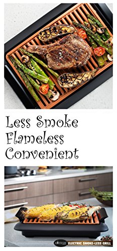 Gotham Steel Smokeless Grill Indoor Grill Ultra Nonstick Electric Grill – Dishwasher Safe Surface, Temp Control, Metal Utensil Safe, Barbeque Indoors with No Smoke!