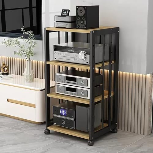 Armoire multimédia audio mobile pour un salon épuré et bien ordonné