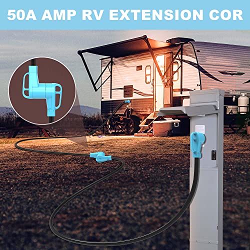 Circlecord Ul Listed 50 Amp 25 Feet Rv/Ev Extension Cord, Heavy Duty 6/3+8/1 Gauge Stw Wire With Cord Organizer And Storage Bag, Nema 14-50P Plug Suit For Ev Charging And Rv Trailer Campers #TOP5