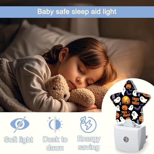 Night Light,Autumn Maple Leaves Plug into Wall with Dusk to Dawn Light Sensors,Fall Thanksgiving Warm Star Nightlights for Bedroom,Bathroom,Hallway,Kitchen Home Decor Desk Lamp - Image 7