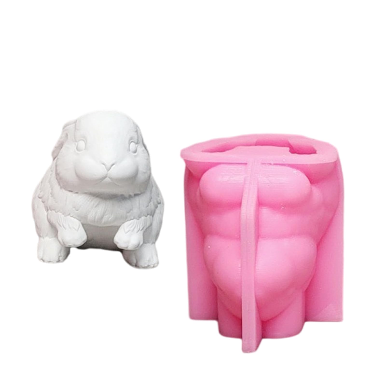 Foloda Lovely Animal Molds Castings Molds 3D Rabbits Silicone Moulds Plasters Molds Ornament Molds Epoxy Resin Molds
