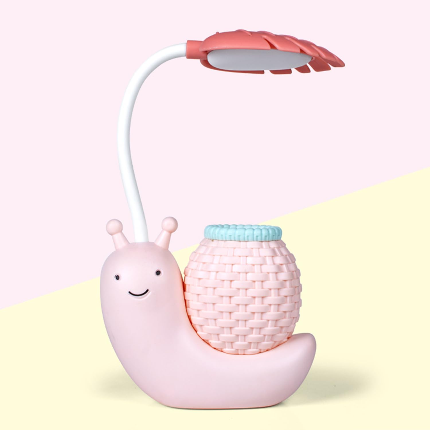 Spiaty Cute Snail LED Study Lamp with Pen Holder, Pink, USB Charging, Multi-Function Desk Light for Kids-image-11