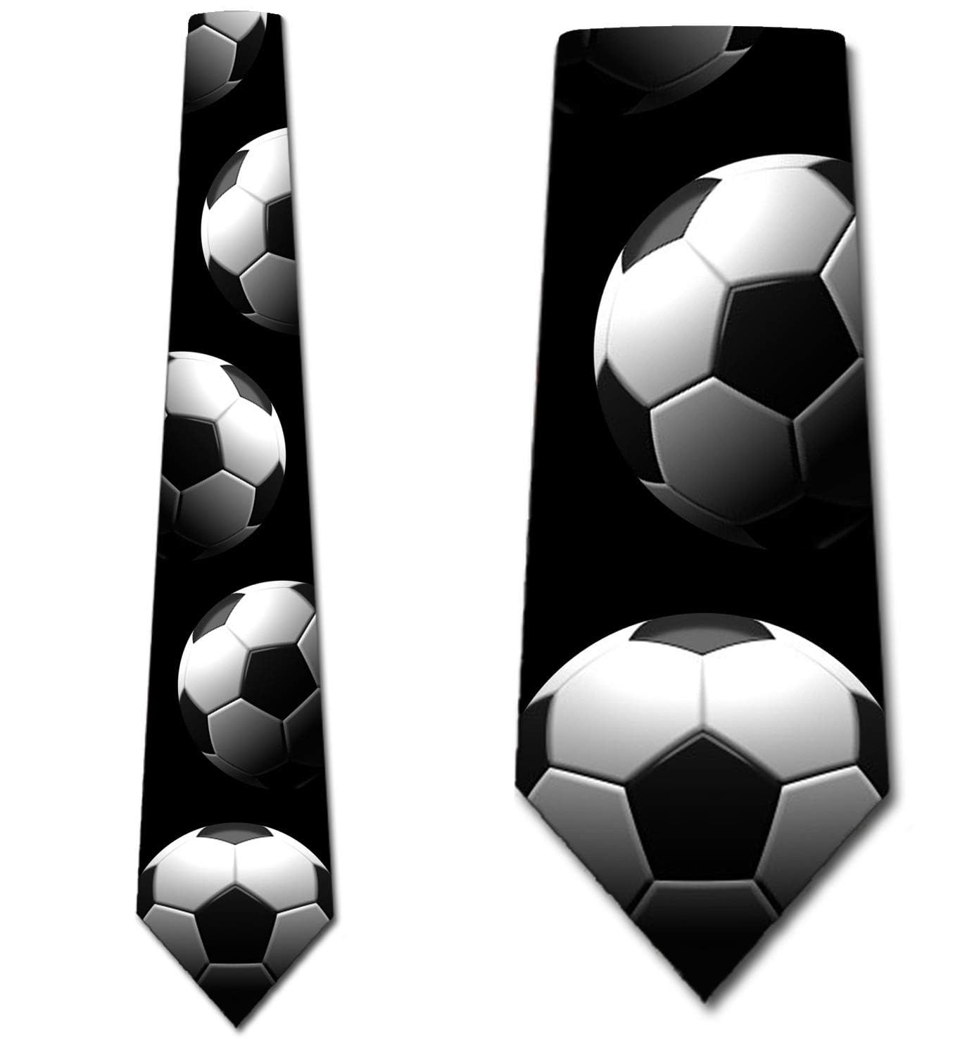 Three Rooker Soccer Ties Mens Stacked Soccer Ball Necktie