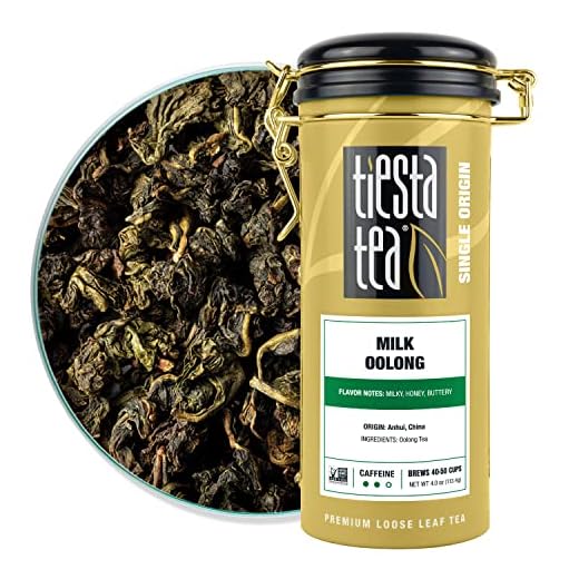 Tiesta Tea - Milk Oolong Tea, Loose Leaf, Single Origin Premium Oolong Blend from China, Medium Caffeinated, Makes Hot or Iced Drink & Up to 50 Cups, 100% Pure Unblended, 4oz Refillable Tin