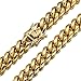 WXP 18K Gold Plated Curb Cuban Link Chain Necklace or Bracelet for Men Women 6/8/10/12/14/18mm Heavy Duty Stainless Steel Gold Chain Jewelry (6mm,8.5inch)