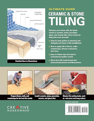 Ultimate Guide: Ceramic & Stone Tiling, Third Edition, Updated and Expanded (Creative Homeowner) Step-by-Step Guide to Tile Installations, including Glass, Mosaic, & Porcelain (Home Improvement) - Image 2