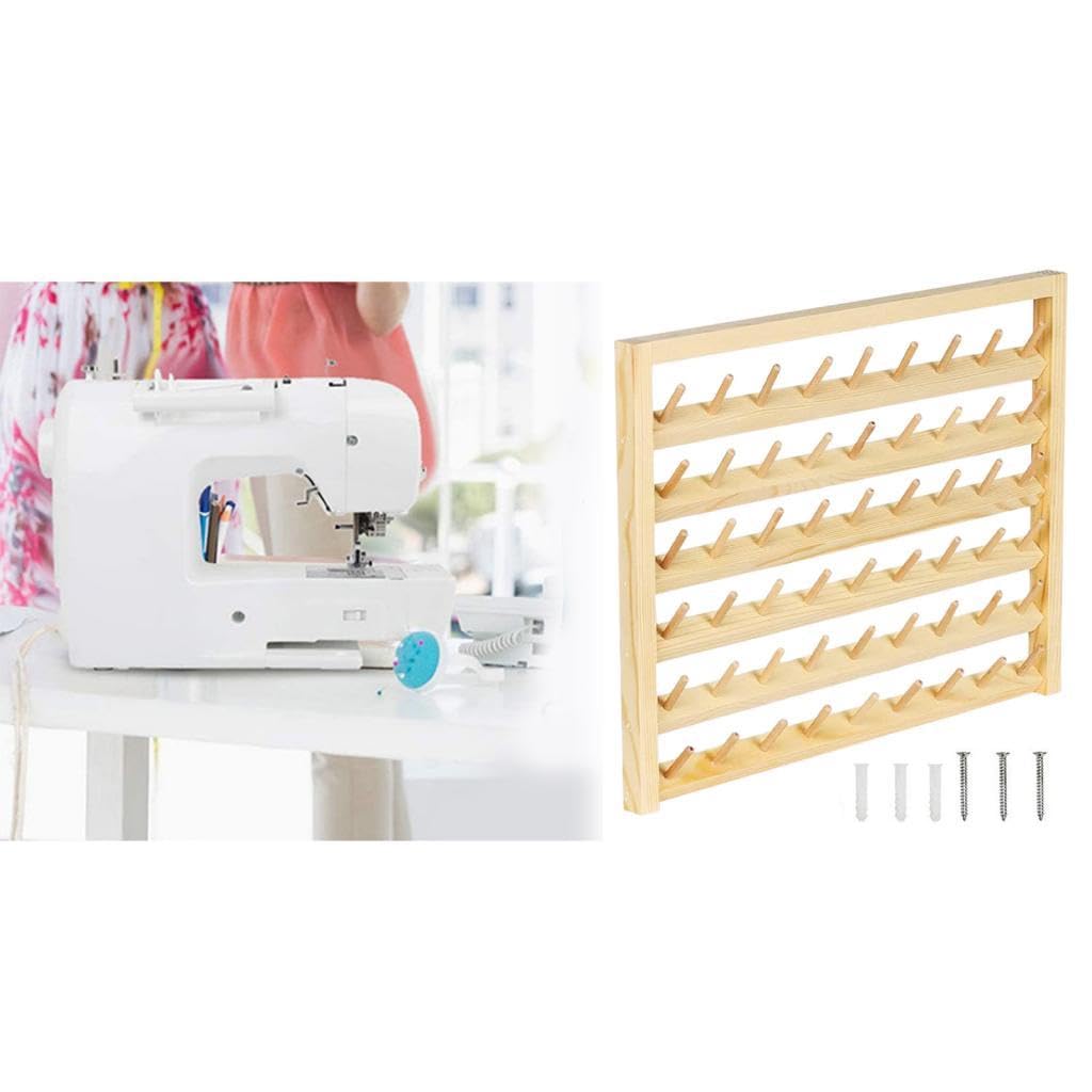 Caja de Pared para de Coser, Organizador Y Estante de Almacenamiento para Bordado Y Pasatiempos Creativos, 54 Carrete,41.4x31.5x5cm