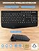 SABLUTE Wireless Keyboard and Mouse Combo - Full Size Ergonomic Wrist Rest, Silent Typing, Phone Holder, 2.4 GHz, 3 Level DPI, Batteries Powered, Compatible with PC, Laptop, Windows, macOS