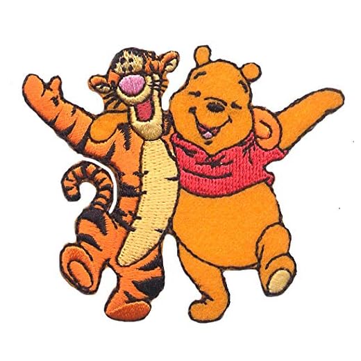 Disney Nalle Puh & Tiger broderad lapp 7,5 x 6,4 cm