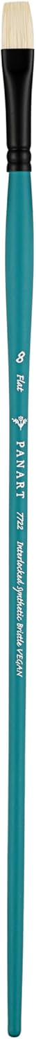 Pan Art Synthetic Flat Brush No.08 for Oil Painting - Premium Quality Art Supply - 1 Piece