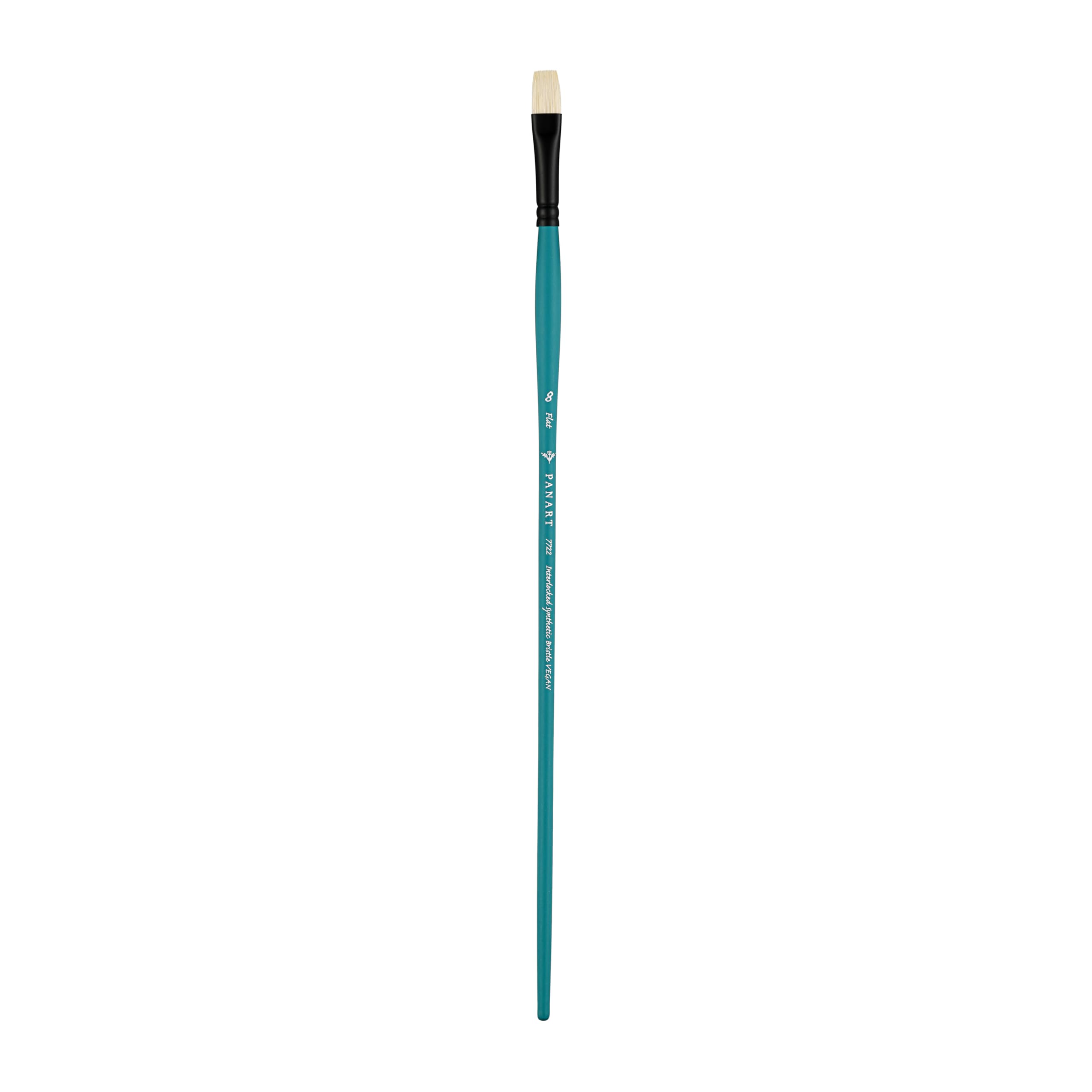 Pan Art Bristle Flat No. 08 – Detail & Wash Brush for Oil Paints – Professional Artist Quality Paintbrush for Fine Art, Craft & Illustration – 1 Unit