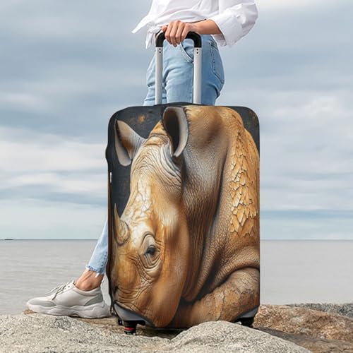 The Secret of Rhinoceros Durable Luggage Cover Suitcase Protector Anti-Scratch Luggage Cover Fits 18-32inch Luggage, Black, M3