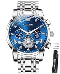 Silver Band Blue Face