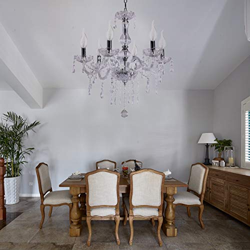 Plafonnier 6 lumières de prestige style bougies suspendus en métal - 3