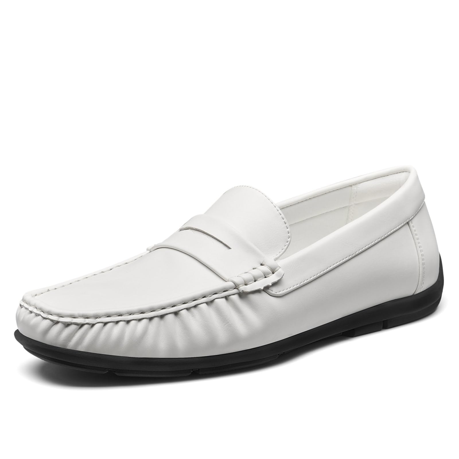 HEEZ Men's Loafers Slip On Dress Shoes Penny Loafers Leather Casual Driving Boat Shoes for Men