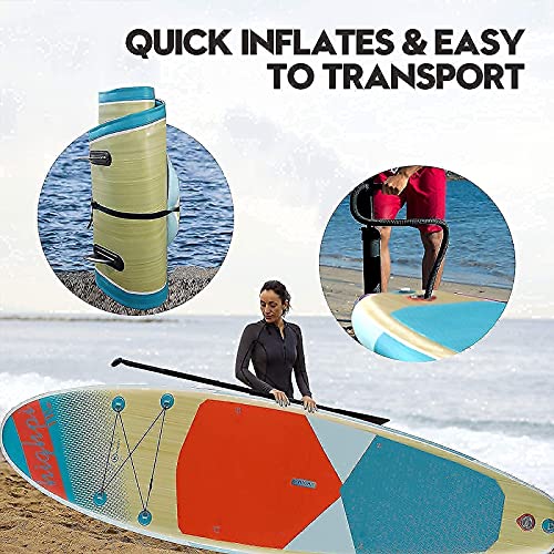Highpi Inflatable Stand Up Paddle Board Sup With Accessories Backpack Anti-Slip Deck, Leash, Paddle And Hand Pump, Surf Paddle Boards For Youth & Adult #TOP6