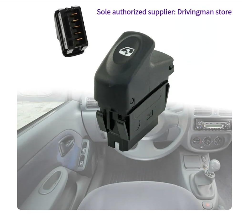 Commande Levage Vitre 7700838100 Interrupteur De Vitre Électrique Renault Kangoo Megane Clio - Référence 7700838100 Remplacement Interrupteur Vitre Noir Commande Levage Vitre 7700838100 Interrupteur De Vitre Électrique Renault Kangoo Megane Clio - Référence 7700838100 Remplacement Interrupteur Vitre Noir