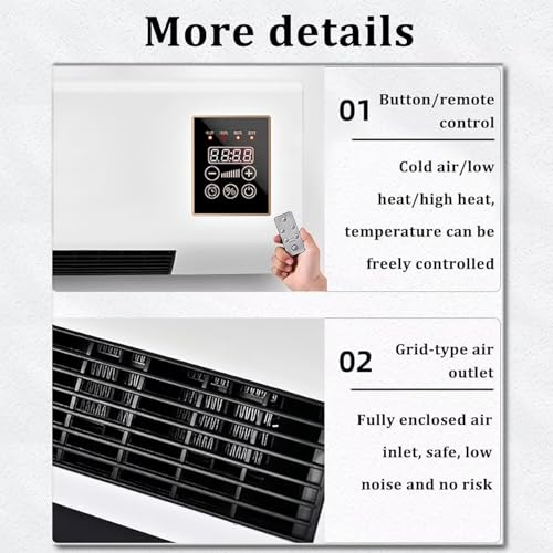 Aire Acondicionado portátil sin conductos con Ventilador sin aspas, Aire Acondicionado de Pared 3 en 1 para Dormitorio, refrigeración ultrasilenciosa y Sistema Split de fácil instalación.