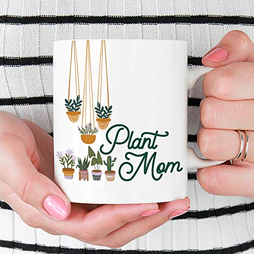 Taza Plant Mom Cerámica 11 onzas Blanco miniatura 2