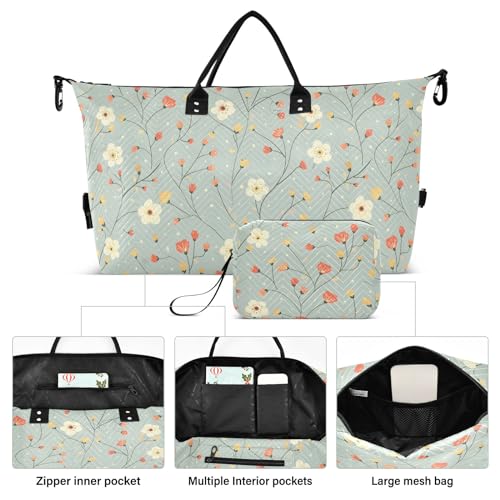senya Weekender Bags Travel Duffel Gym Bag Cute Flower Carry on Overnight Tote Bag with Toiletry Bag for Airplane Travel Trip Gym Yoga, g366828918p1006c1071s24422