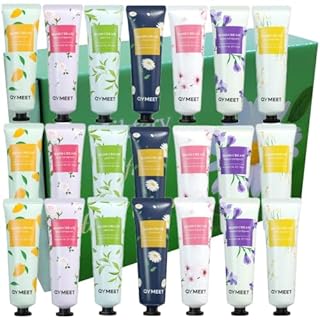 21 Pack Hand Cream Gift Set, Gentle Hand Cream Lotion with Natural Plant Flower Fruit Flavour for Self Sensitive Skin, Extra Moisturising Cream for Outdoor Use, Travel Size