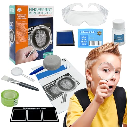Detective Fingerprint Lab Kit for Kids, Investigation Toys Gifts - Fun Science Experiments, STEM Educational Toys Gift for 6-12 Year Old Boys & Girls