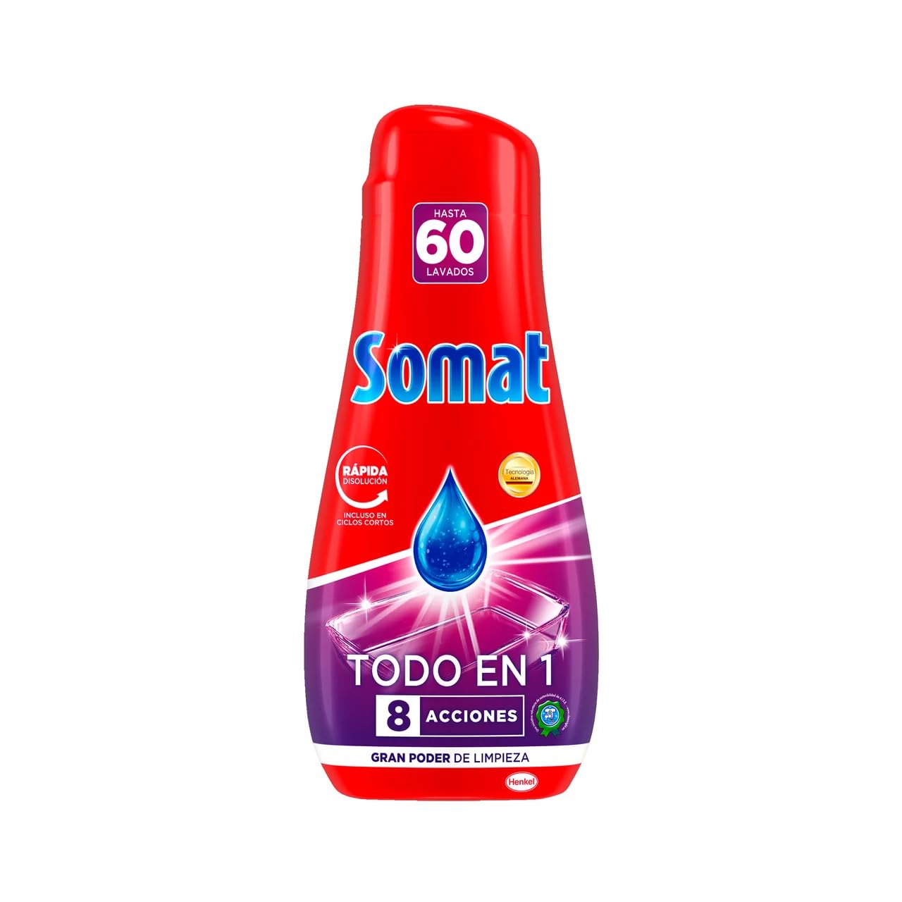 Detersivo per lavastoviglie in gel, tutto in 1 60 applicazioni, 1080 ml, confezione da 3