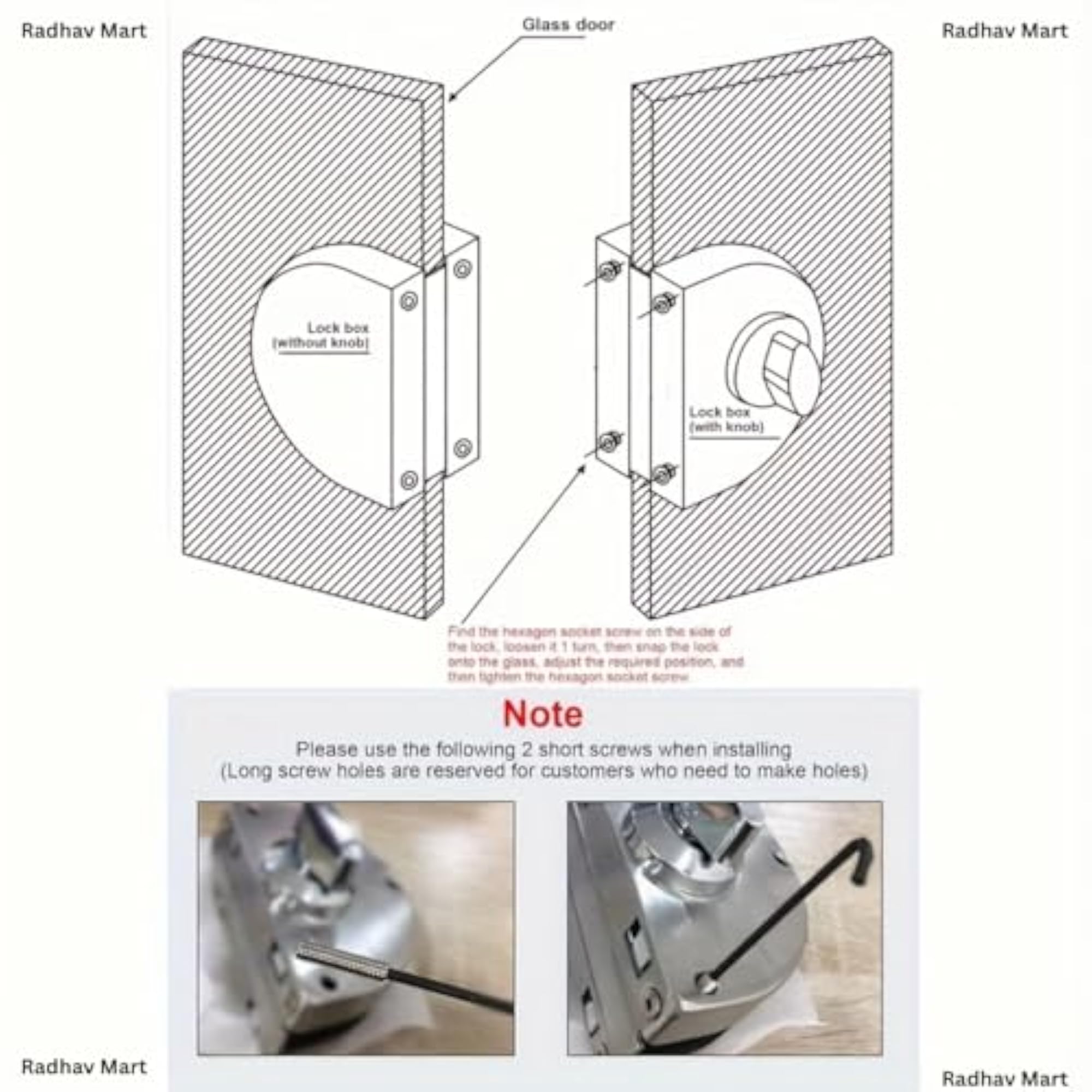 Heavy Duty 304 Stainless Steel Glass Door Lock