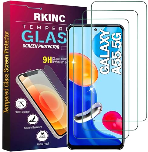 RKINC 3 Stück Panzerglas Schutz Glas für Samsung Galaxy A55 5G Panzer HD Displayschutzfolie 0 33 mm kratzfest splitterfrei blasenfrei