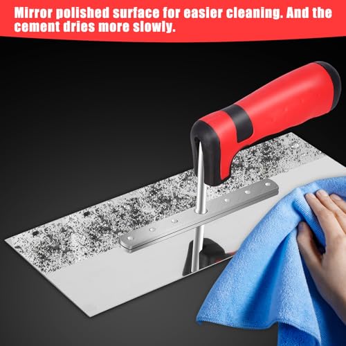 Aozbz Concrete Trowel - 11 Inch X 4 Inch Squared Stainless Steel Flat Finishing Trowel, Concrete Cement Drywall Plastering Masonry Tile Trowel Construction Hand Tools With Comfort Rubber Handle thumb #4