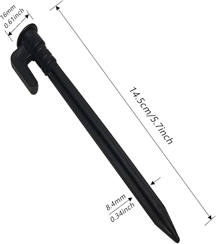 Miniatura 3 de OMYZERO Paquete de 50 estacas de plástico de 5.7 pulgadas, estacas de anclaje de plástico resistentes para tiendas, estacas de arena, estacas de