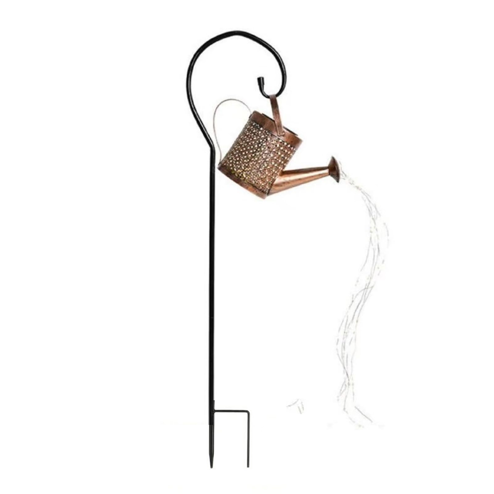 anwhriet Solar Watering Can Lamp IP44 Waterproof Outdoor Garden Yard Pathway Patio Lawn Hollowed Water Can Lantern Light
