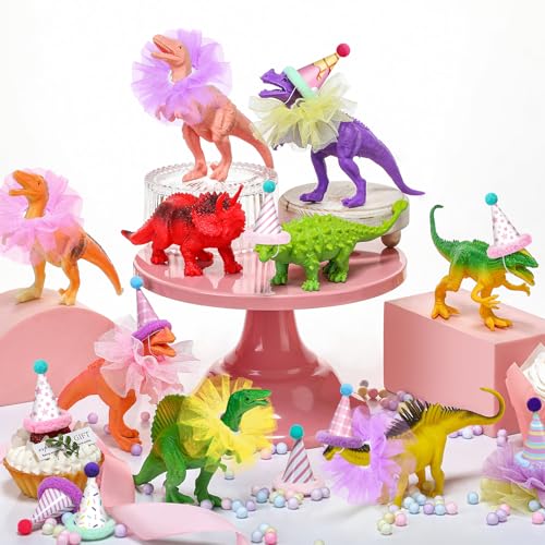 Weysat 27 Pcs Colorful Dinosaur Cake Topper Animals Figures Birthday