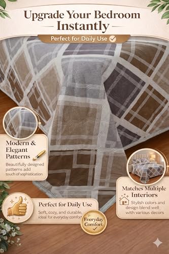 Image of IVAZA Luxury Ultrasonic Punch AC Comforter Blanket - Quilted Microfiber Floral Pattern, Lightweight Breathable All‑Season Blanket for Bedroom, Travel (Singled Bed,228x152 CM)
