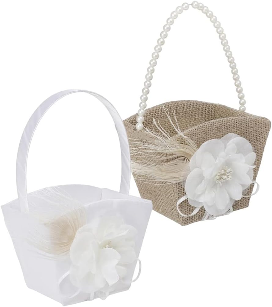 HBJWOV Elegant Wedding Flower Basket Fruit Candies Container Sweet Symbol Party Banquet(E)