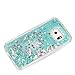 Galaxy S6 Edge Case, GreenElec Floating Bling Ultra-Slim Luxury Glitter Sparkly Gradient Flowing Hybrid Hard PC Liquid Infused Case Cover for Samsung Galaxy S6 Edge (Aqua)