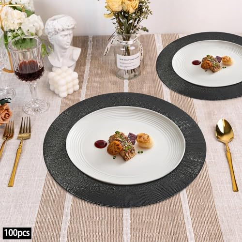 Platos cargadores redondos de 13'' 100 unidades reutilizables miniatura 2