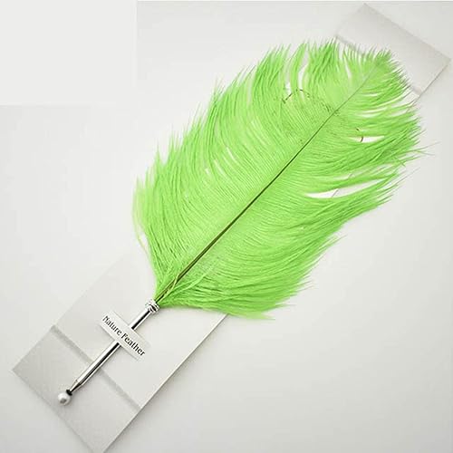 Miniatura 6 de SpyShop Hermoso bolígrafo de pluma de avestruz de escritura pluma pluma recepción boda conjunto (azul rey)