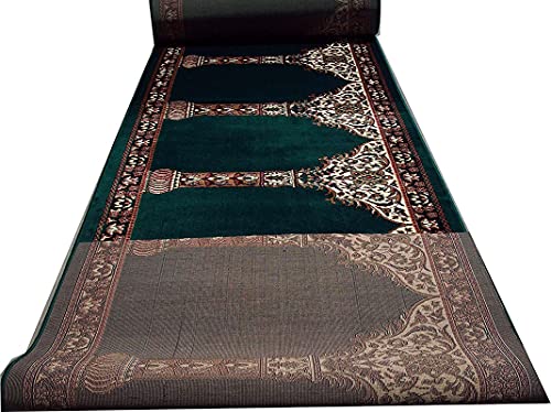 Image of Sifa Carpet Hand Washable Zanamaz Prayer Carpet for Masjid(Mosque) - 4x95 Feet Green Color