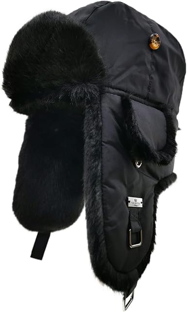 Fur Winter Trapper Hat,Taslon Rabbit 