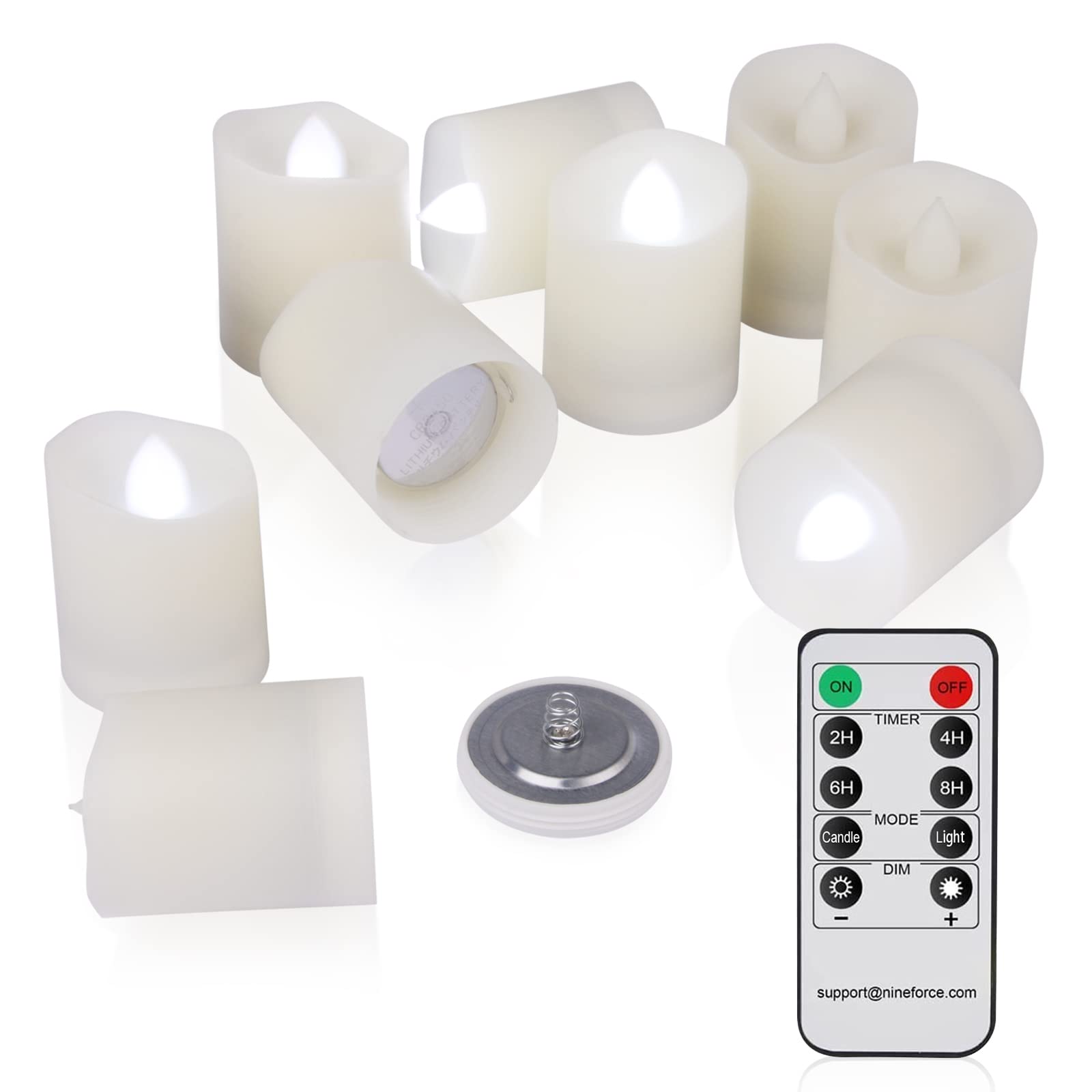 Tea Lights Candles Battery Operated Flameless Candles with Remote Votive Candle with Timer LED Tealights Flickering Candles Unscented LED Realistic Tealight Fake White, 200H 1.8" Set of 9 Candles