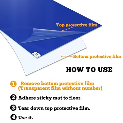 Miniatura 6 de SATECH Alfombrilla adhesivapegajosaadhesiva de 24 x 36 pulgadas, color blanco (caja de 4 alfombrillas, 30 hojas cada una) para salas blancas,