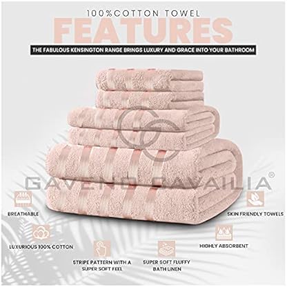 GC GAVENO CAVAILIA Handtücher für Badezimmer | 4 Stück ägyptische Baumwolle Handtücher | 500 g/m² schnell trocknendes… – Bild 3