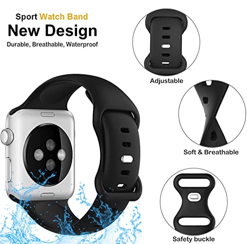 8 Pack Bands Compatible With Apple Watch Band 38Mm 40Mm 41Mm 42Mm 44Mm 45Mm 49Mm For Women Men, Breathable Soft Silicone Waterproof Sport Strap Compatible With Iwatch Series Ultra 8 7 6 5 4 3 2 1 Se #TOP2
