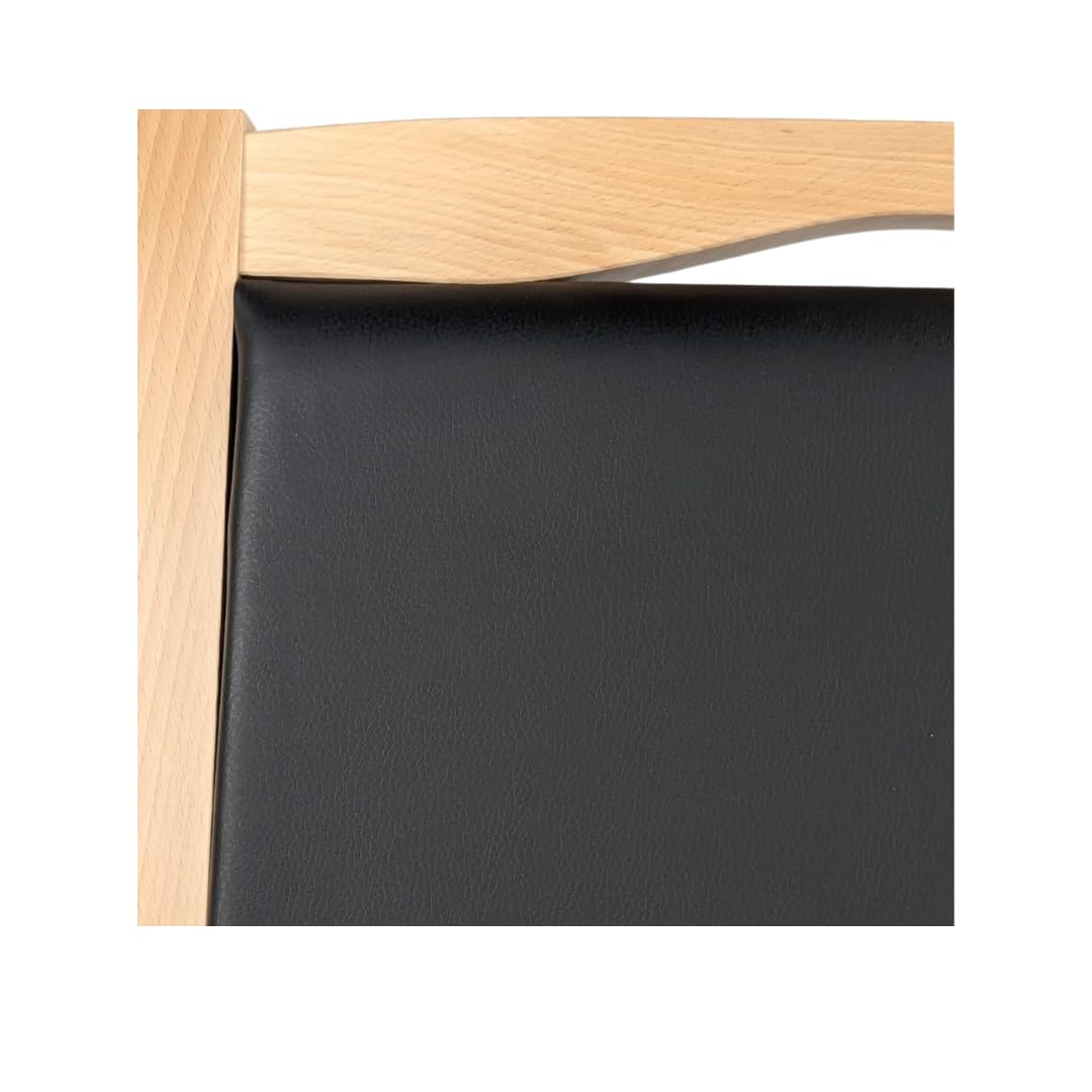 Schwerlaststuhl Alexander XXL - Stabiler Pflegestuhl mit Armlehnen, massiv Buche, gepolstert, für Adipositas bis 250 kg (Kunstleder Soft Schwarz, Sitzhöhe: 46cm)