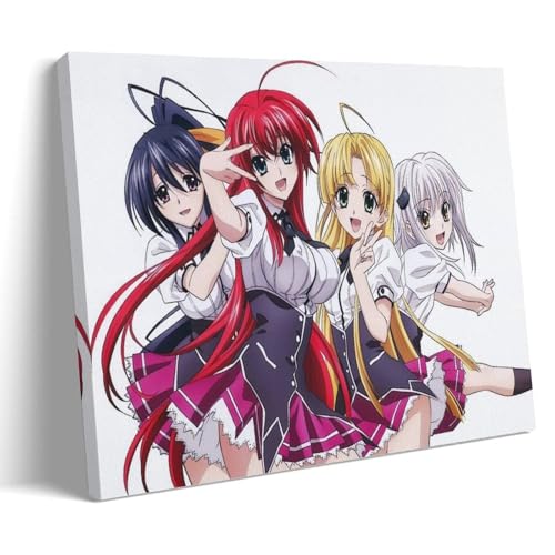 CBEJFGTX Póster animado de arte de la escuela secundaria DxD Girl Character Art Poster Pintura decorativa Lienzo Arte de pared Salón Póster Dormitorio Pintura 08 x 12 pulgadas (20 x 30 cm)