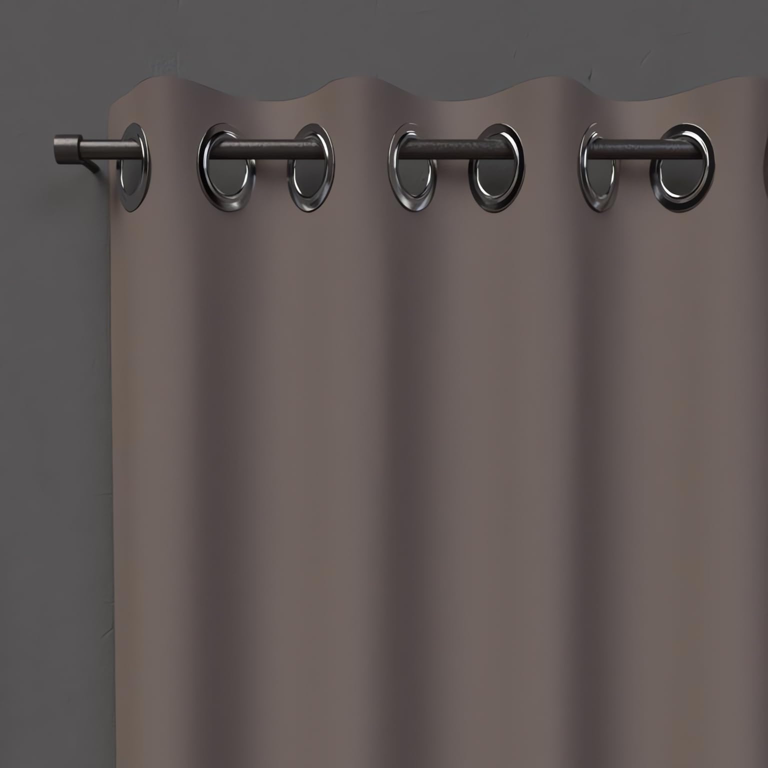 Soleil D'ocre Mocha Alix Blackout Curtain With Eyelets Polyester, 135 X 180 Cm