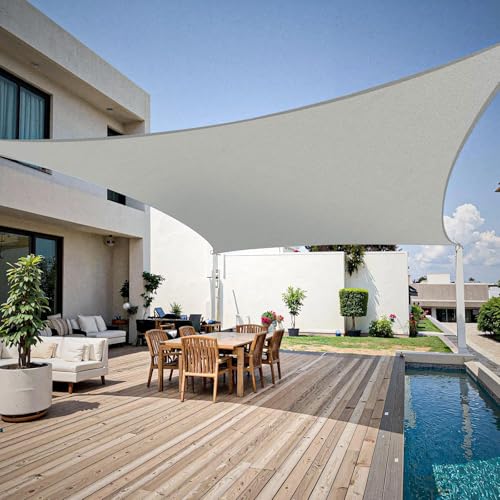 3x4m/4x5m Water-Repellent Sun Shade Sail - Sun Shading Rectangle Canopy Polyester Reinforced for Patio Garden Backyard Lawn Pool Deck Courtyard Carport & Outdoor Areas (3 * 4m)